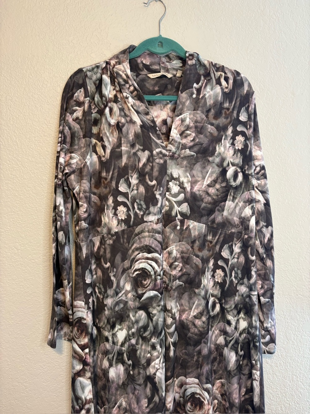 Soft Surroundings Naima Dress Floral Moody Dark Academia Maxi Dress XL - Picture 2 of 16